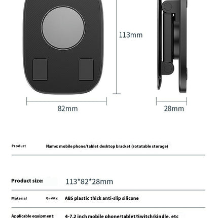 Ajustable Angle Foldable Portable Phone & Tablet Mount with Stable Rotatable Base for Table