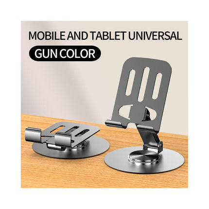 Adjustable Cell Phone Stand for Desk - Foldable Metal Desktop Phone Holder Cradle Dock