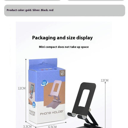 Adjustable Cell Phones Stand for Desk - Foldable Metal Desktop Phones Holder Cradle Dock