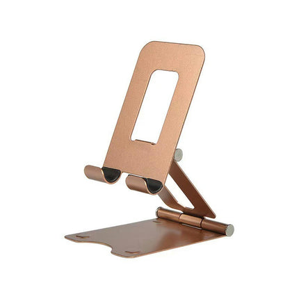 Adjustable Cell Phones Stand for Desk - Foldable Metal Desktop Phones Holder Cradle Dock