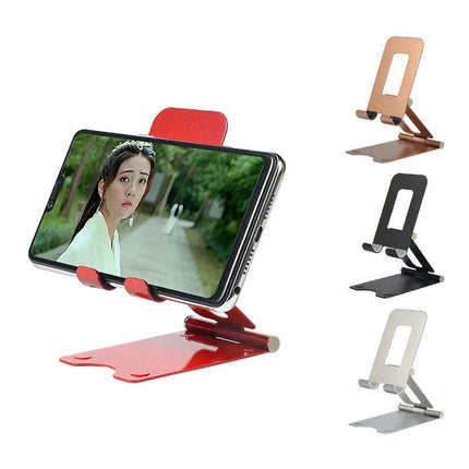 Adjustable Cell Phones Stand for Desk - Foldable Metal Desktop Phones Holder Cradle Dock