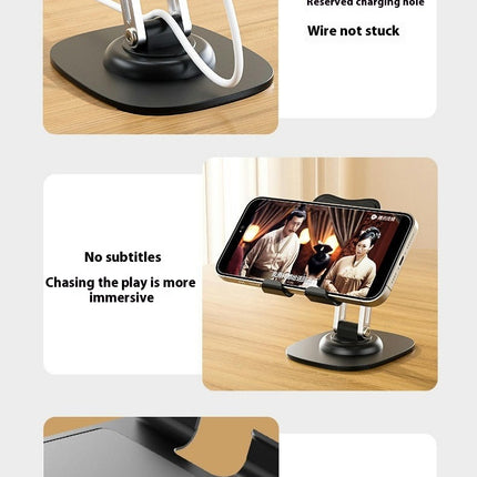 Rotating Desktop Tablet Stand Aluminum Alloy Holder Foldable with Silicone Pad