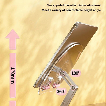 Transparent Acrylic Holder Desktop Rotating Folding Anti Slip Phone Tablet Bracket