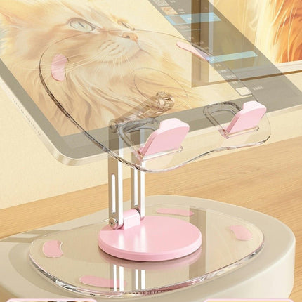 Transparent Acrylic Holder Desktop Rotating Folding Anti Slip Phone Tablet Bracket