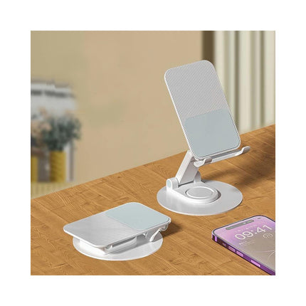 Rotating Phone Stand with Adjustable Height and Foldable Design - Compatible with Phone and Tablet