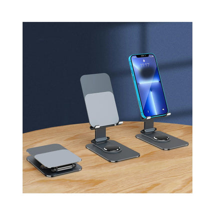 Rotating Phone Stand with Adjustable Height and Foldable Design - Compatible with Phone and Tablet