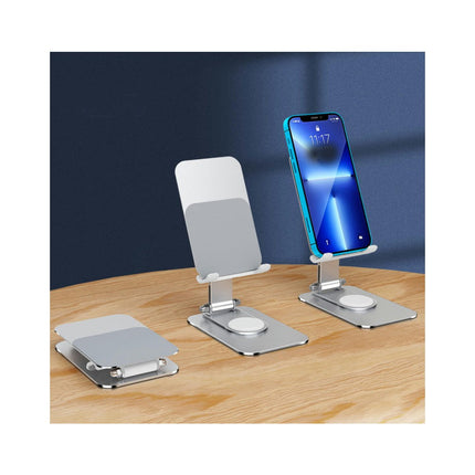 Rotating Phone Stand with Adjustable Height and Foldable Design - Compatible with Phone and Tablet