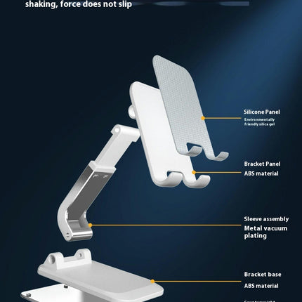 Rotating Phone Stand with Adjustable Height and Foldable Design - Compatible with Phone and Tablet