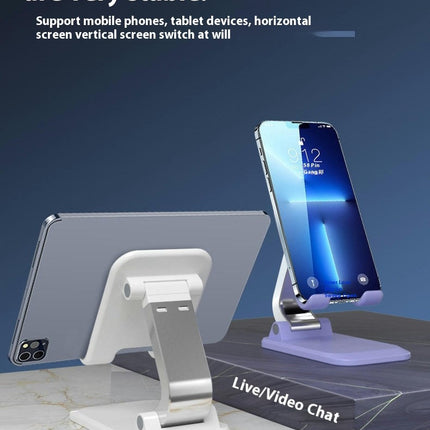 Rotating Phone Stand with Adjustable Height and Foldable Design - Compatible with Phone and Tablet