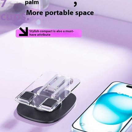 Acrylic Tablet Phone Stand - with Rotatable Base Foldable Adjustable Transparent Holder