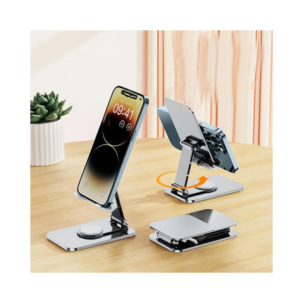 Cell Phone Stand for Desk/Bed Rotating Phone Stand Adjustable Foldable Cell Phone Holder