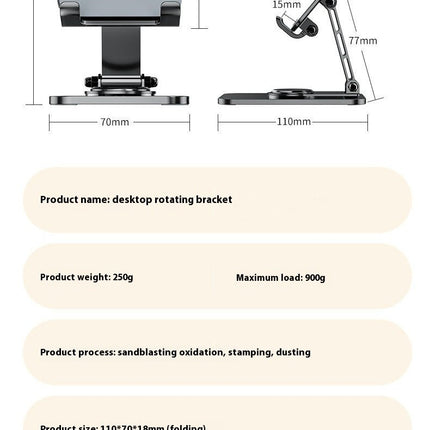 Cell Phone Stand for Desk/Bed Rotating Phone Stand Adjustable Foldable Cell Phone Holder