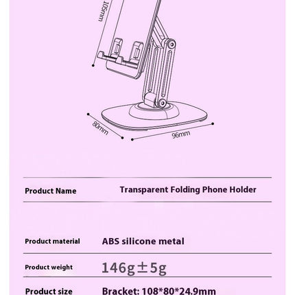 Foldable Stand Adjust Desktop Stand 720 Degree Rotating Convenient Phone Hold for Tablets & Phones