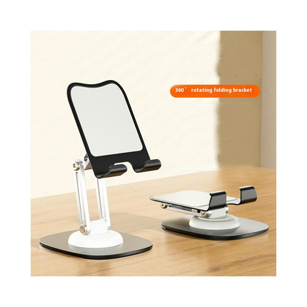 Aluminum Phone Holder with Rotating Metal Base - Foldable & Portable Desktop Phone Holder