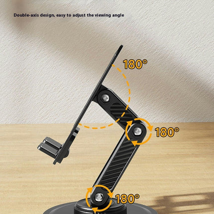 Foldable & Portable Desktop Carbon Steel  Phone Holder - with 360 Rotating Metal Base