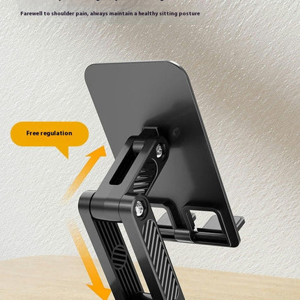 Foldable & Portable Desktop Carbon Steel  Phone Holder - with 360 Rotating Metal Base