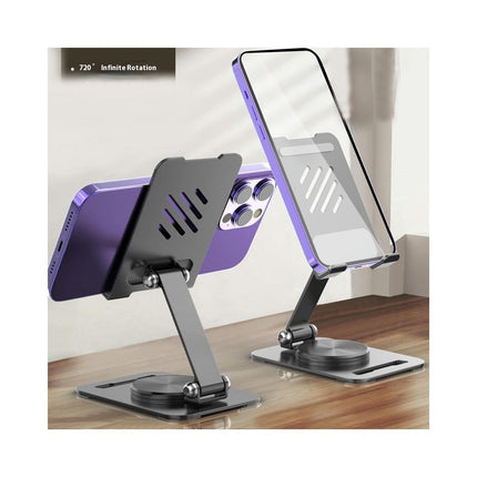 Rotating Desktop Phone Holder Made of Metal - Foldable Desktop Phone Holder