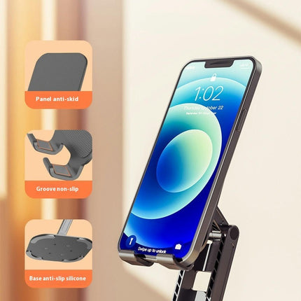 Rotating Desktop Phone Holder Made of Metal - Foldable Desktop Phone Holder