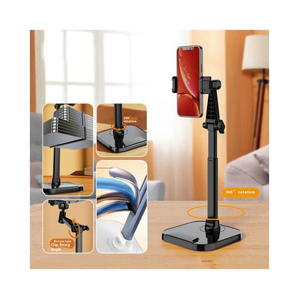 Desktop Mobile Phone Holder Stand 360 Rotate - for Live Streaming Shoot Video YouTube