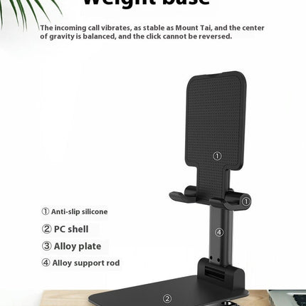 Home Phone Stand - Folding Telescopic Desktop Stand Live Broadcast Selfie Tool