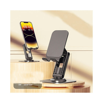 Foldable Cell Phone Stand - for Desk 360¡ã Stand Fully Adjustable Multi-Angle Non-Slip Metal Base