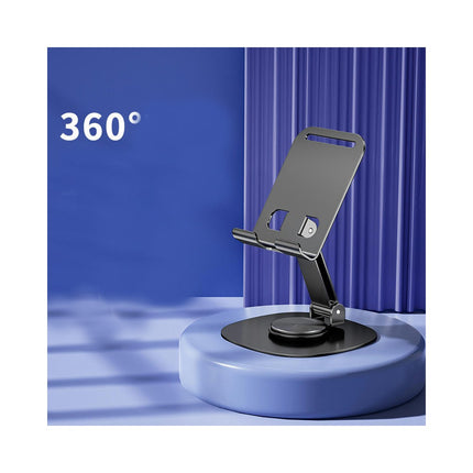 Foldable Cell Phone Stand - for Desk 360¡ã Stand Fully Adjustable Multi-Angle Non-Slip Metal Base