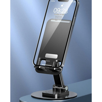 Foldable Cell Phone Stand - for Desk 360¡ã Stand Fully Adjustable Multi-Angle Non-Slip Metal Base