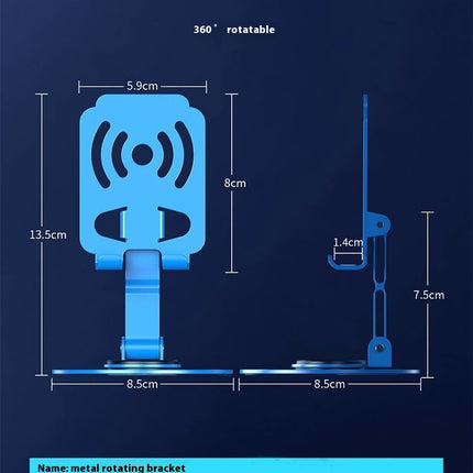 Stand for Desk Folding 360 Degree Rotating Phone Holder - with Anti Slip Base Stand