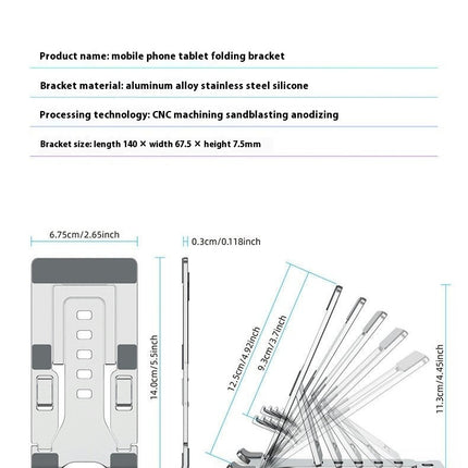 Mobile Phone Bracket Universal Multifunction Folding Bracket Portable Folding Aluminum Holder