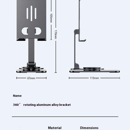 Adjustable Foldable Desktop Phone Holder Stand Base Metal Desktop Bracket