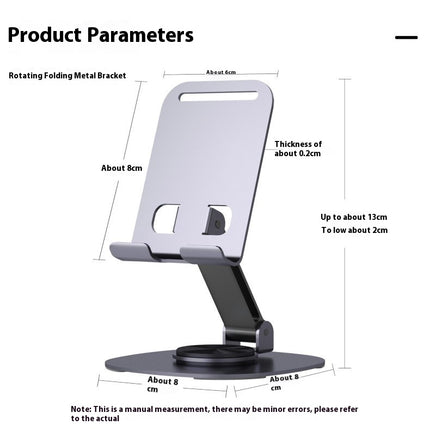 Phone Stand for Desk Rotation Adjustable Foldable Aluminum Alloy Cell Phone Holder