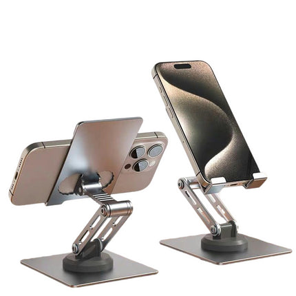 Rotatable Cell Phone Stand for Desk-Foldable and Adjustable Metal Phone Holder