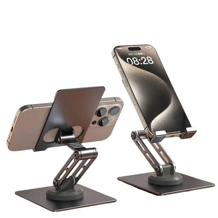 Rotatable Cell Phone Stand for Desk-Foldable and Adjustable Metal Phone Holder