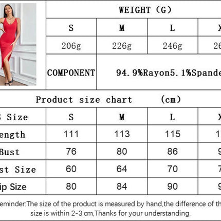 Women Spaghetti Strap Deep V Neck Midi Dress Sleeveless Bodycon Split Party Dresses