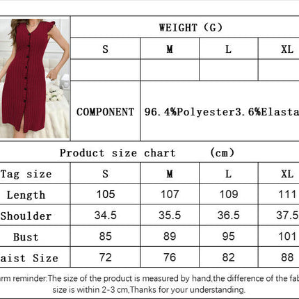 Women's Summer Casual Bodycon Sleeveless V Neck Button Down Party Club Midi Dresses