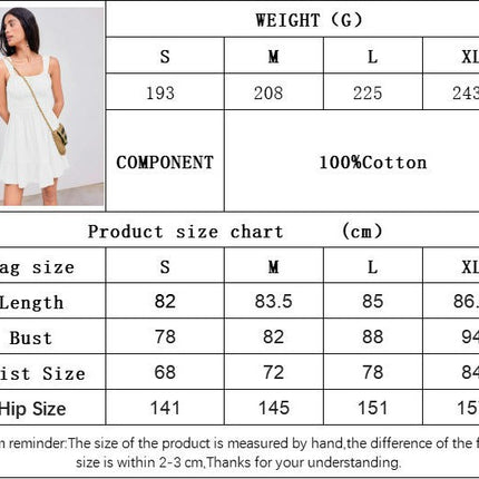 Women's Summer Strap Sleeveless Dress Smocked High Waist A Line Flowy Mini Dresses