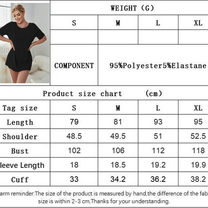 Women's Casual Summer Loose T Shirt Dresses Crew Neck Short Sleeve Backless Tie Mini Dress