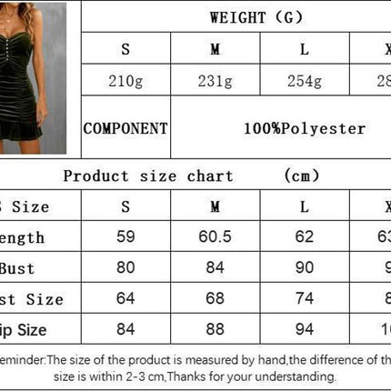 Women's Sexy Backless Spaghetti Strap Bodycon Dress Velvet Ruched Ruffled Club Party Mini Dress