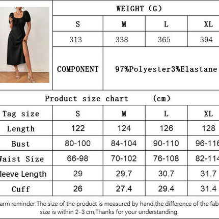 Women's Summer Dresses Short Sleeve Square Neck Split A-Line Flowy Midi Dress