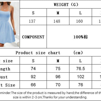 Women's Backless Mini Dresses Spaghetti Strap Sleeveless Flared Cocktail Party Short Dress