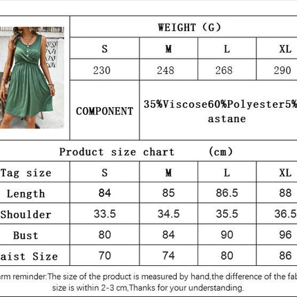 Women Summer Casual Loose Sleeveless Scoop Neck Button Ruched A-Line Flare Mini Dresses