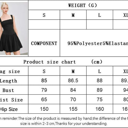 Women's Summer Dress Sexy Square Neck Strap Sleeveless Backless Ruffle A Line Mini Dress