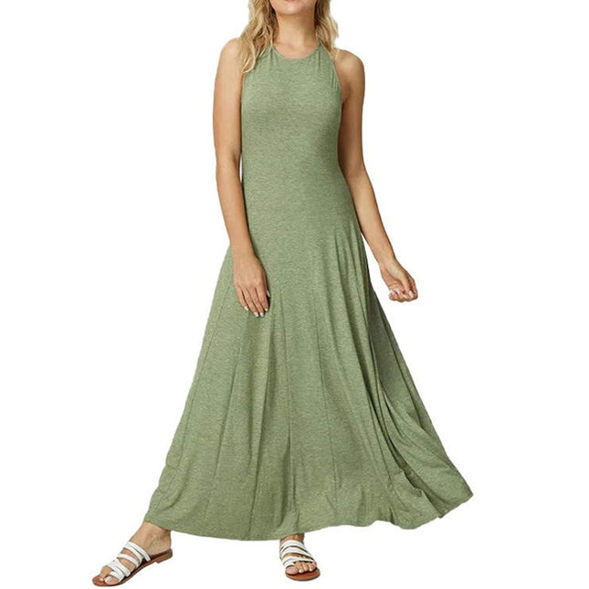 Women Summer Casual Sleeveless Maxi Tank Dress Fit Flare A-Line Flowy Long Dresses