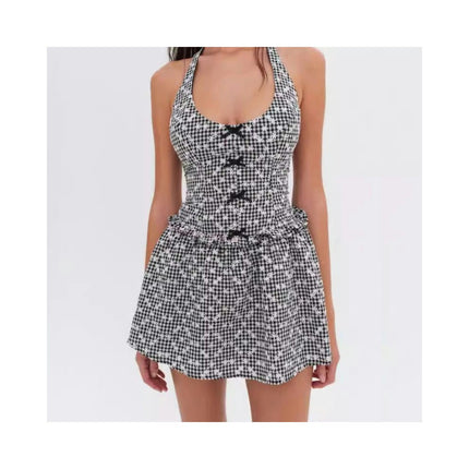 Women's Summer Dress Halter Neck Mini Dress  A-Line Flowy Sundress