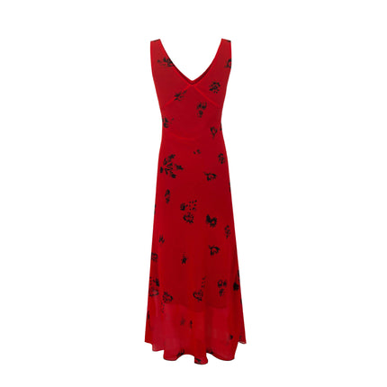 Women's Floral Print Bodycon Dress V Neck Sleeveless Summer Long Dresses