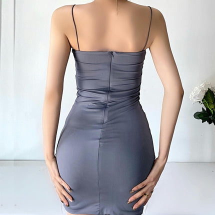 Spaghetti Strap Dress for Women Sleeveless Bodycon Mini Dress