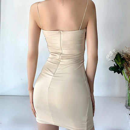 Spaghetti Strap Dress for Women Sleeveless Bodycon Mini Dress