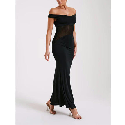 Women's Off Shoulder Bodycon Long Formal Party Dress Evening Gown