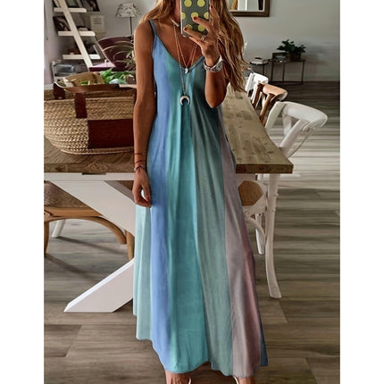 Women's Summer Maxi Dresses Casual Sleeveless Spaghetti Strap Long Dress