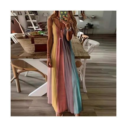 Women's Summer Maxi Dresses Casual Sleeveless Spaghetti Strap Long Dress